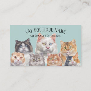 Carte De Visite Salon d'adoption du café félin
