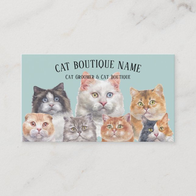 Carte De Visite Salon d'adoption du café félin (Devant)