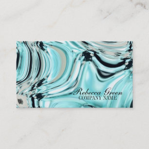 Carte De Visite Salon d'aquarelle bleu abstrait SPA