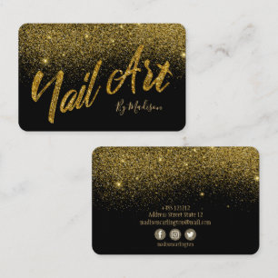 Carte De Visite Salon d'art Gold Parties scintillant Nail