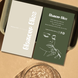 Carte De Visite Salon d'artistes de maquillage vert vibre