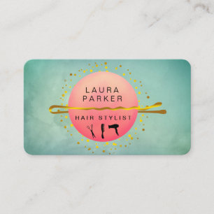 Carte De Visite Salon d'artistes maquillage Hair Styliste Bleu Tur