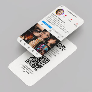 Carte De Visite Salon de Beauté Beauticienne Instagram Blanc Moder