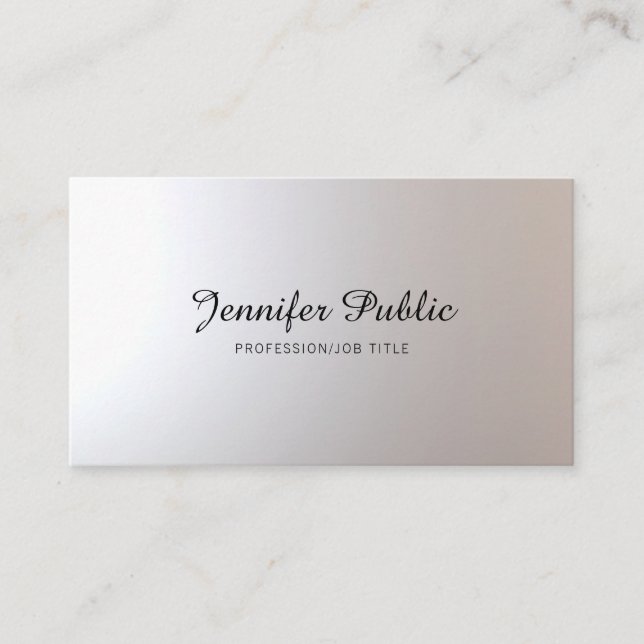 Carte De Visite Salon de beauté Coiffeur Script Plain tendance (Devant)