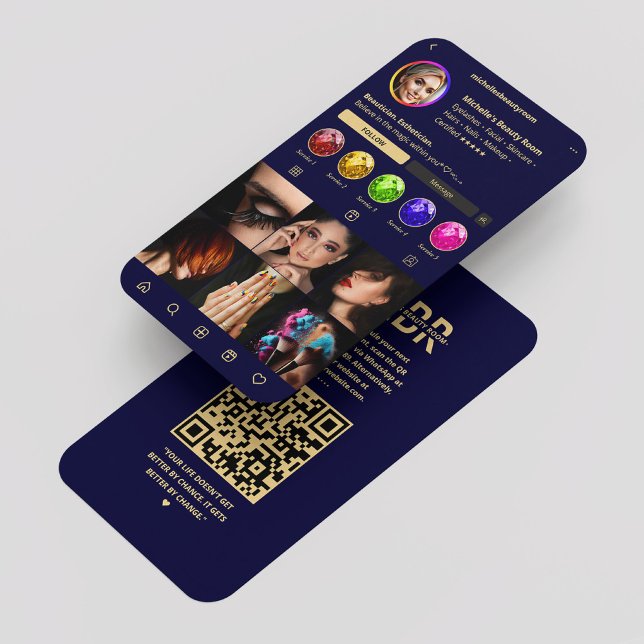 Carte De Visite Salon de Beauté de cheveux moderne Midnight Blue I (Midnight Blue)