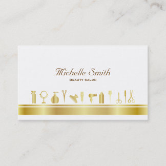 Carte De Visite Salon de beauté de luxe de cosmétiques d'or de