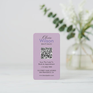 Carte De Visite Salon de beauté élégant moderne code QR monogrammé