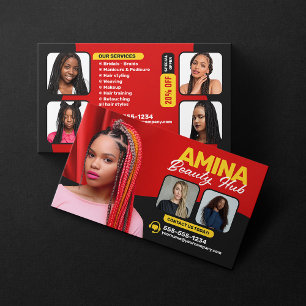 Carte De Visite Salon de beauté et cheveux roux Braider Coiffeur P