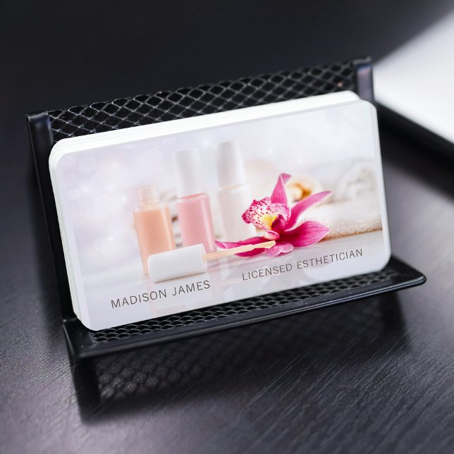 Carte De Visite Salon de beauté et spa moderne Orchidée rose (Créateur téléchargé)