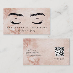 Carte De Visite Salon de beauté Extensions de Cils à l'Aquarelle
