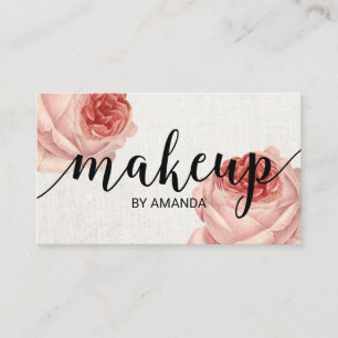 Carte De Visite Salon de beauté floral vintage de maquilleur