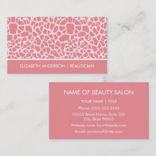 Carte De Visite Salon de Beauté Girafe Rose