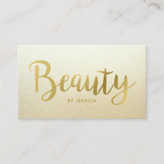 Carte De Visite Salon de beauté Gold Foil Cheveux et ongles