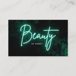 Carte De Visite Salon de beauté Green Neon