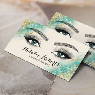 Carte De Visite Salon de beauté Lashes & Brows Modern Glam Glitter