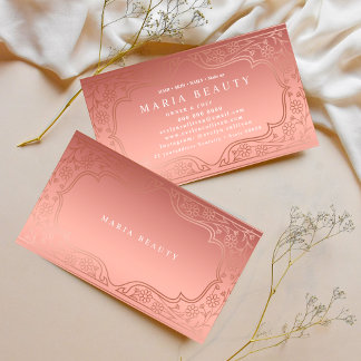 Carte De Visite Salon de beauté Make Up Artist Rose or information