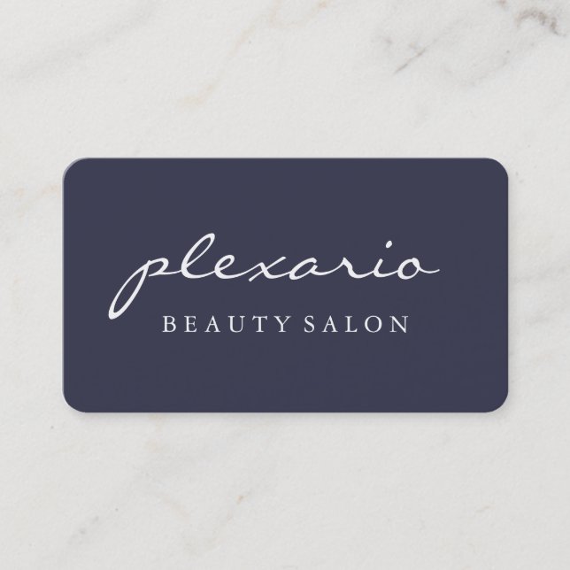 Carte De Visite Salon de beauté moderne BLEU simple (Devant)