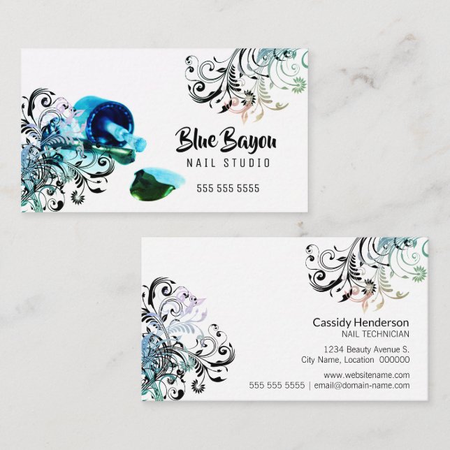 Carte De Visite Salon de beauté Nail Technician (Devant / Derrière)