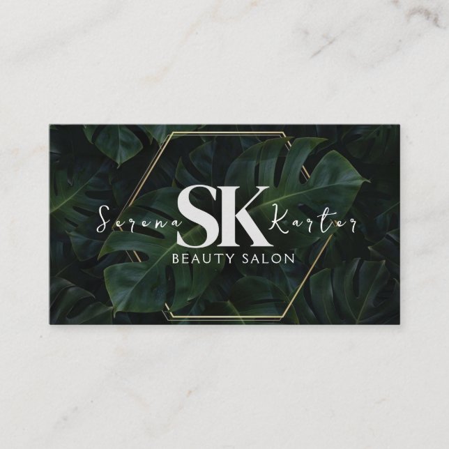 Carte De Visite Salon de beauté Neon Abstraite femme moderne (Devant)