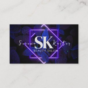 Carte De Visite Salon de beauté Neon Abstraite femme moderne