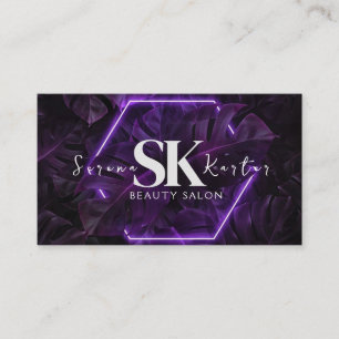 Carte De Visite Salon de beauté Neon Abstraite femme moderne