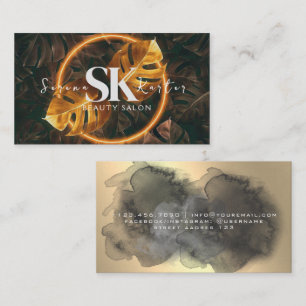 Carte De Visite Salon de beauté Neon Abstraite femme moderne