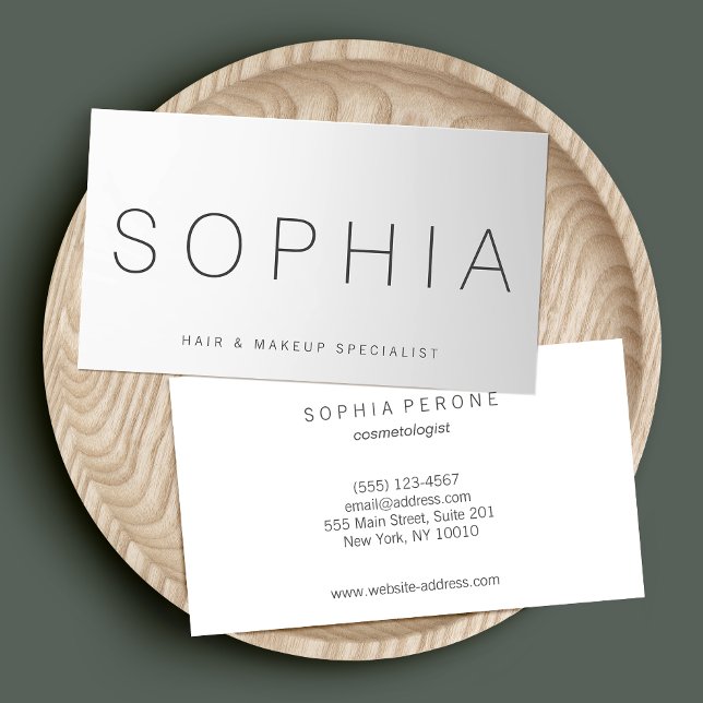 Carte De Visite Salon de beauté professionnel moderne Gray Gradien (Créateur téléchargé)