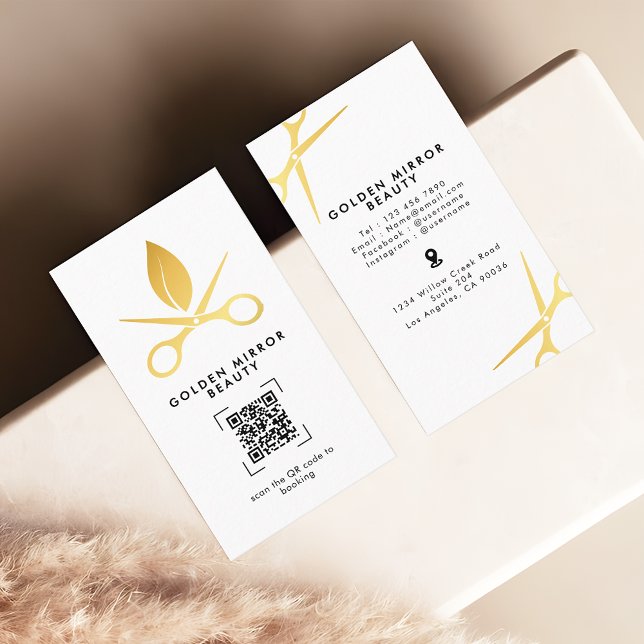 Carte De Visite Salon de Beauté Réservation en Ligne par QR Code M (Créateur téléchargé)