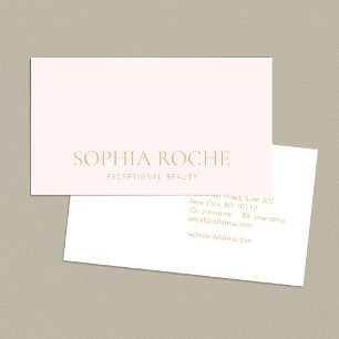 Carte De Visite Salon de beauté rose clair simple et Spa