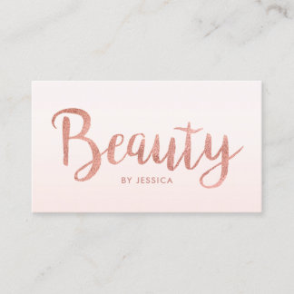 Carte De Visite Salon de beauté Rose Gold Hair Nails Cosmetologue