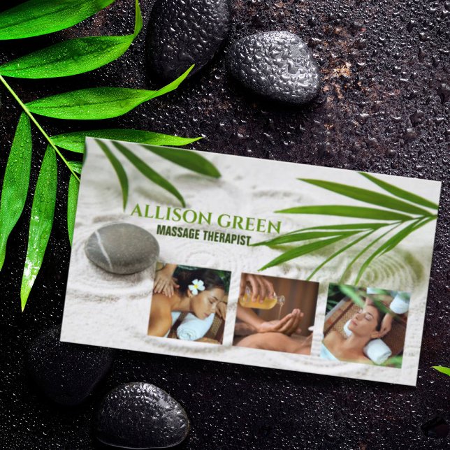 Carte De Visite Salon de beauté SPA Zen Aromathérapie Massage Thér (Zen SPA Beauty Salon Aromatherapy Massage Therapy Business Card)