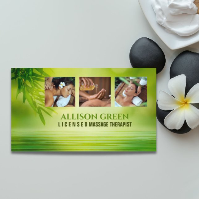 Carte De Visite Salon de beauté SPA Zen Aromathérapie Massage Thér (Zen SPA Beauty Salon Aromatherapy Massage Therapy Business Card)