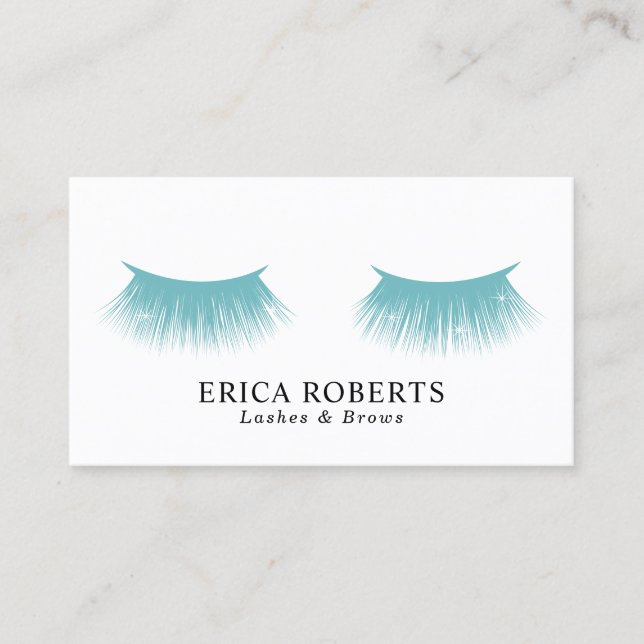 Carte De Visite Salon de beauté turquoise d'Aqua de maquilleur de (Devant)
