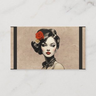 Carte De Visite Salon de beauté vintage Coiffeuse Parlante Cosméti