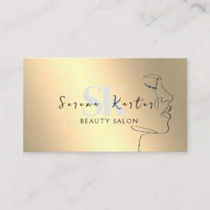 Carte De Visite Salon de beauté Visage Femme Abstraite Minimalisme