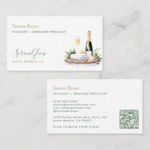 Carte De Visite Salon de bien-être Spa Yoga Massage Vert Élégant O