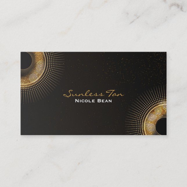 Carte de visite Salon de bronzage chic Golden Rays (Devant)