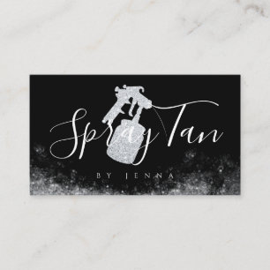 Carte De Visite Salon de bronzage en spray Tan Silver Glitter