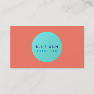 Carte De Visite Salon de bronzage Turquoise Logo Sun sur Coral