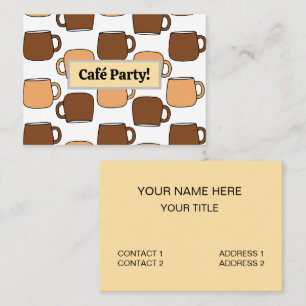 Carte De Visite Salon de Café Tasse à Café