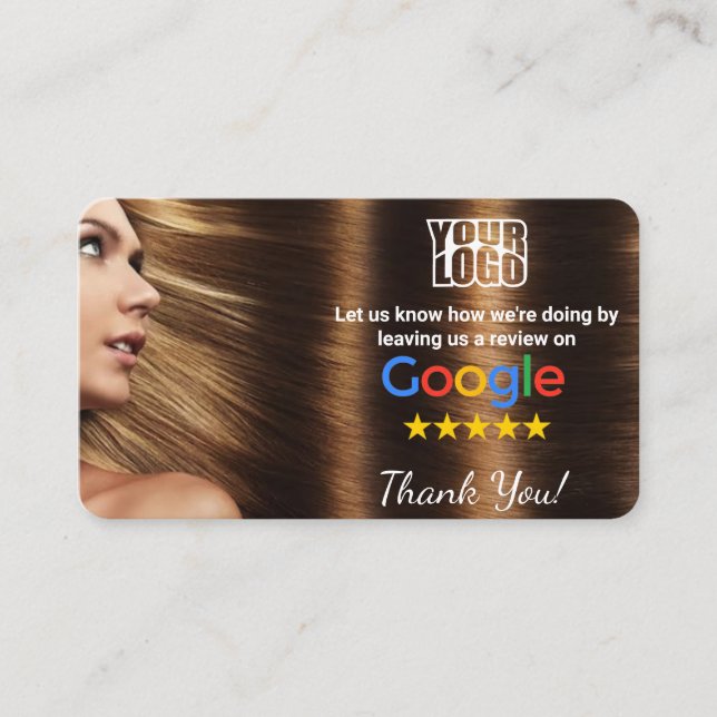 Carte De Visite Salon de cheveux Google Modèle d'examen avec QR (Devant)