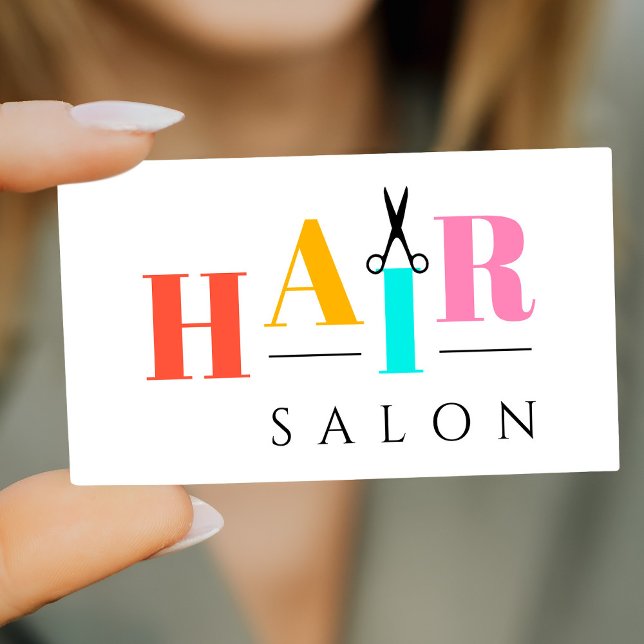 Carte De Visite Salon de cheveux typographie à la mode moderne coi (Créateur téléchargé)