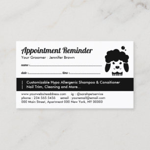 Carte De Visite Salon de chien Rendez-vous Animaux de compagnie Gr