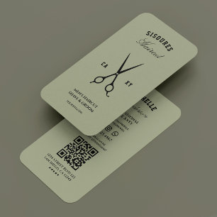 Carte De Visite Salon de coiffeur Barber Barbershop Ciseaux Sage C