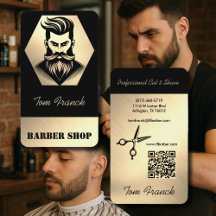 Salon de coiffeur professionnel noir et or 