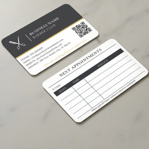 Carte De Visite Salon de coiffure ciseaux Black Gold Rendez-vous