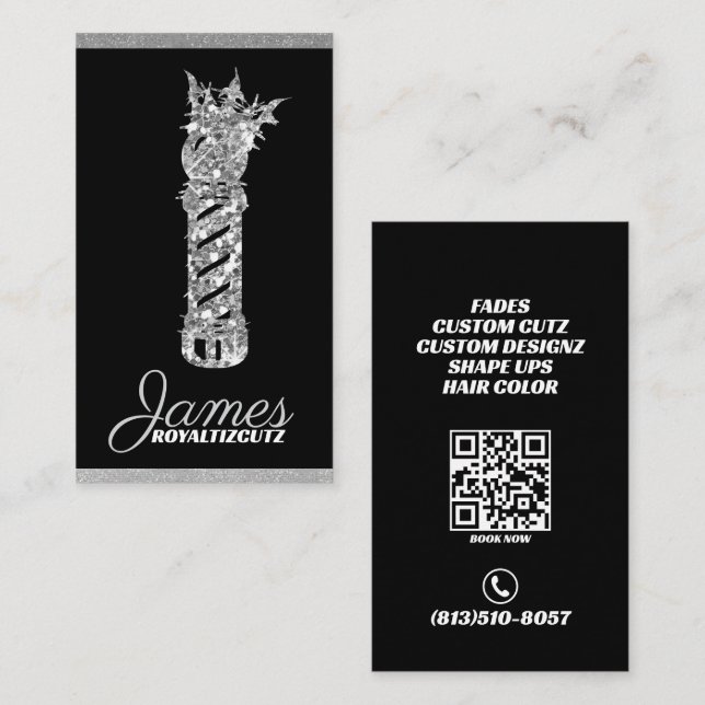 Carte De Visite Salon de coiffure Couronne Logo Professionnel (Devant / Derrière)