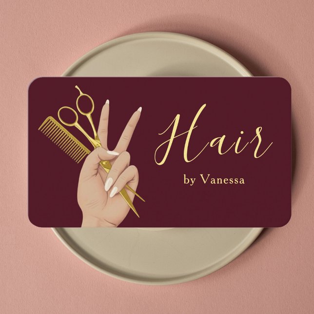 Carte De Visite Salon de coiffure de luxe Coiffeur Coiffeuse Bourg (Créateur téléchargé)