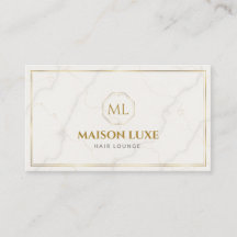 Salon de coiffure de luxe en marbre blanc et or Mo