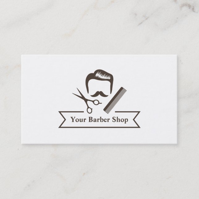 Carte De Visite Salon de Coiffure Gentleman Scissors Coupe de Chev (Devant)